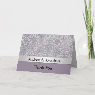 Lavendel Silver Grunge Look Damast Tack Kort