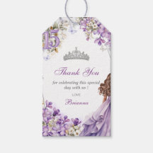 Lavendel Silver Tiara Blommig Quinceañera Tack