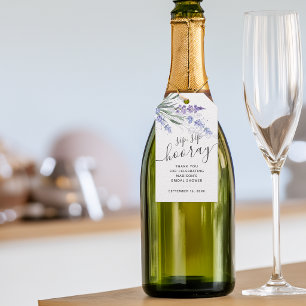 Lavendel Sipp Sipp Hurra Förmån Bröllopsdusch Presentetikett
