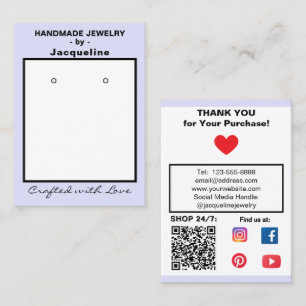Lavendel Smycken Örhängen Social QR-kod Visitkort