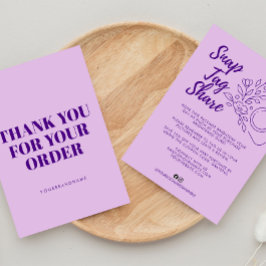 Lavendel Snap Tag Share  Business Tacksamhetskort Tack Kort