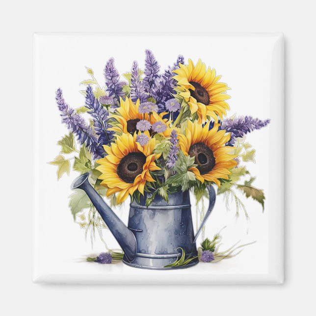 Lavendel & Solrosmagnet   Magnet (Framsidan)