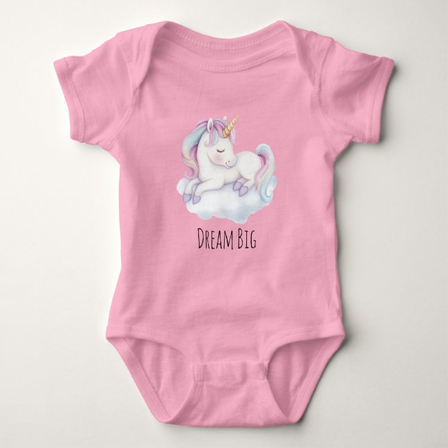 Lavendel Sött Enhörning på en Drömmande Moln  T Shirt (Framsida)