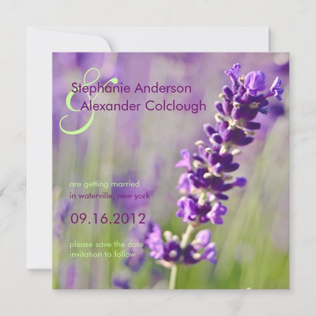 Lavendel • Spara datum-anmälan Spara Datumet (Framsida)