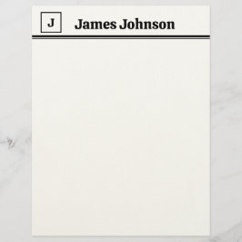 Lavendel Svart Retro Fet Serif Dator Namnskylt Brevhuvud