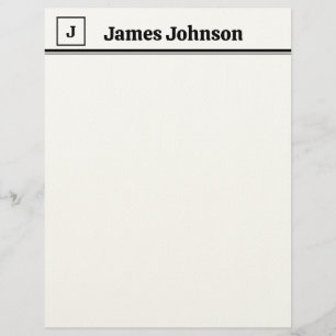 Lavendel Svart Retro Fet Serif Dator Namnskylt Brevhuvud