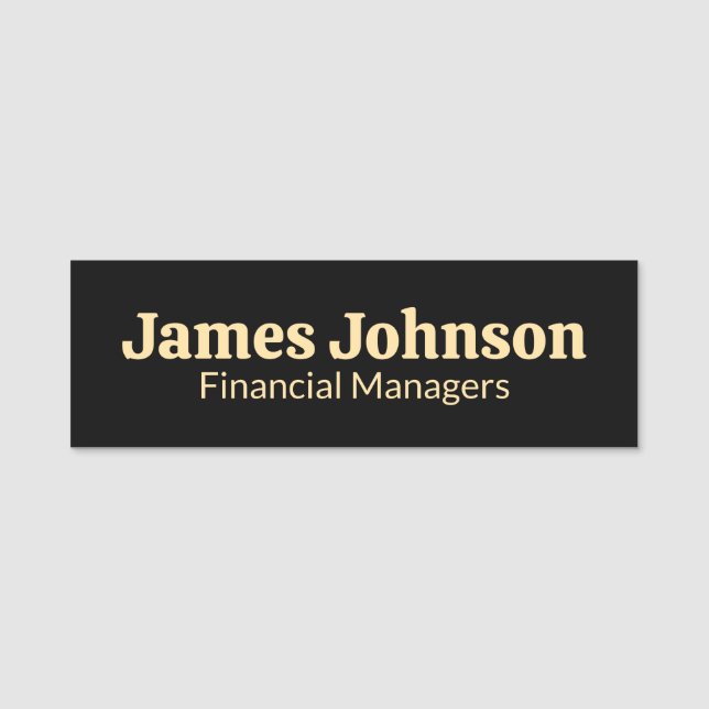 Lavendel Svart Retro Fet Serif Dator Namnskylt Namnbricka (Framsida)
