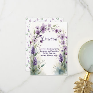 Lavendel Syren Blommig Båge Anvisningar Bilaga Kor Tack Kort