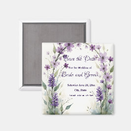 Lavendel Syren Blommig Spara Datum Magnet