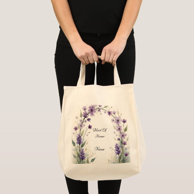 Lavendel Syren Blommig Valvbåge Bröllopskompani Tygkasse (Framsida (produkt))