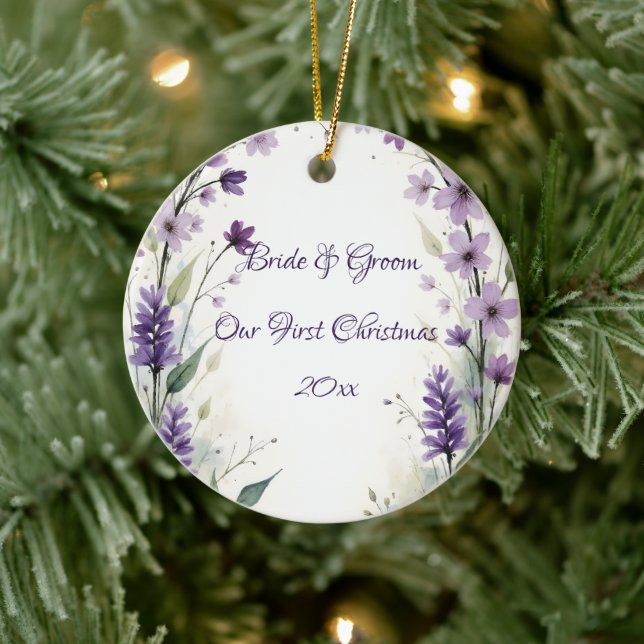 Lavendel Syren Blommig Valvbåge Jul Julgransprydnad Keramik (Träd)