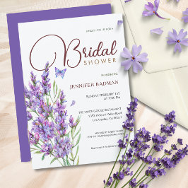 Lavendel Syrlilja Elegant Mauve Akvarell Inbjudningar