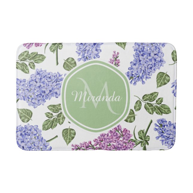 Lavendel Syrlilje Monogram Badrumsmatta (Framsidan)