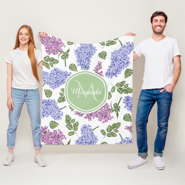 Lavendel Syrlilje Monogram Fleecefilt (På plats)