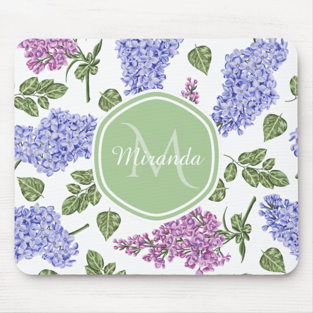 Lavendel Syrlilje Monogram Musmatta (Framsidan)
