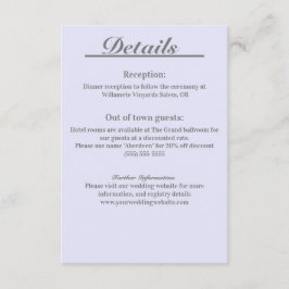 Lavendel Tidlös elegans detaljinkluderingskort Tilläggskort