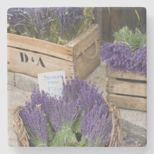 Lavendel till salu, Provence, Frankrike Underlägg Sten