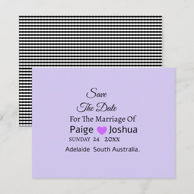 Lavendel Twist Modern Typsnitt Bröllop  Meddelande (Fram/baksida)