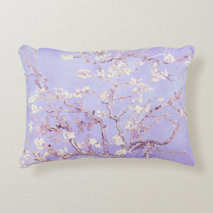 Lavendel Van Gogh Mandelblomning Prydnadskudde