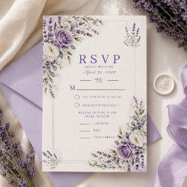 Lavendel Vattenfärg Bröllop RSVP-kort OSA Kort