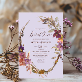 Lavendel Vattenfärg Vildblomma Inbjudan