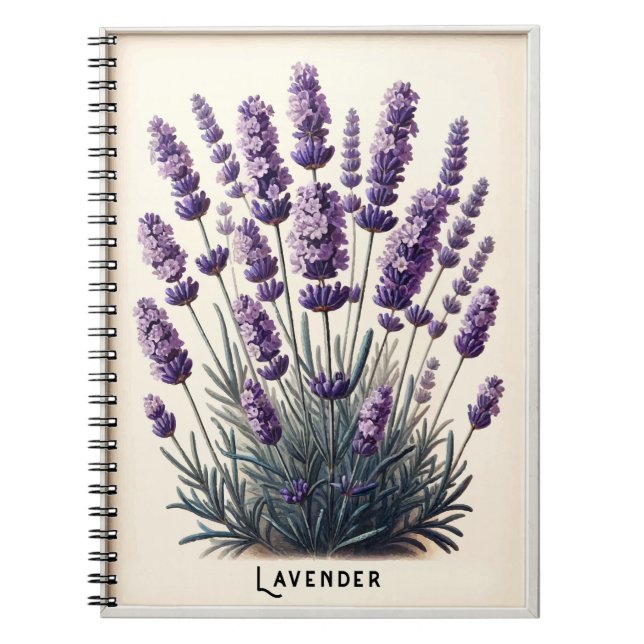Lavendel Växt Blomma Ört Journal Anteckningsbok (Framsidan)