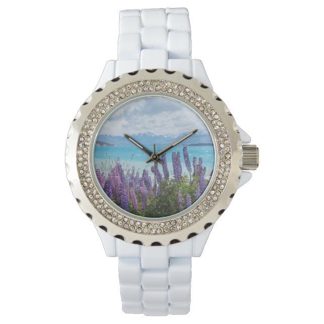 lavendel vid sjöns strand armbandsur (Framsida)