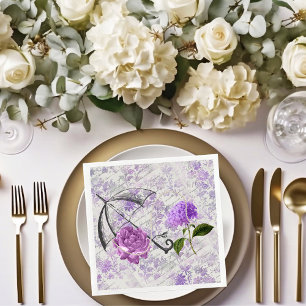 Lavendel Viktoriansk Flyktig Blommig Landstil Chic Pappersservett