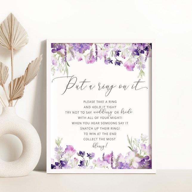 Lavendel vilda blommor sätter en ring på det spele poster (Skapare uppladdad)