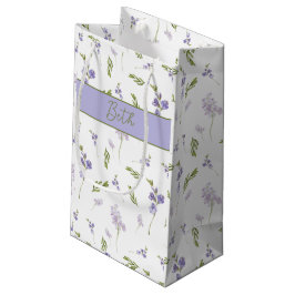 Lavendel Vildblomma Akvarell Blommig Monogram