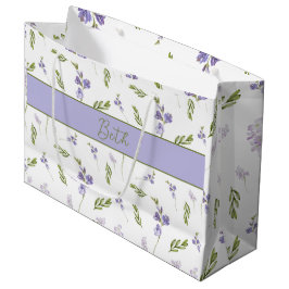 Lavendel Vildblomma Akvarell Blommig Monogram