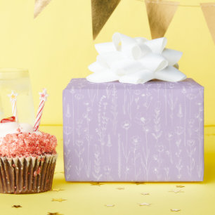 Lavendel Vildblomma Blommig Baby Shower Presentpap Presentpapper