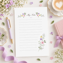 Lavendel Vildblomma Kantad Pappersnotis