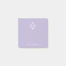 Lavendel Vintage Monogram Namn Utförlig Vapen Lila