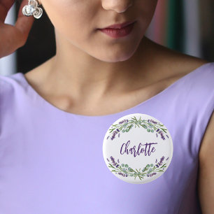 Lavendel violett eukalyptus namn skrift knapp