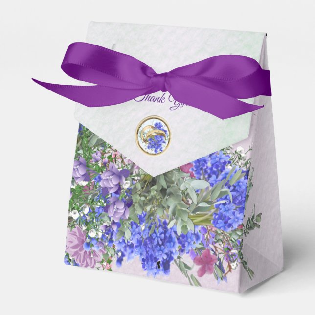 Lavendel - Violetta Blomsterbuketter Presentaskar (Framsidan Sidan)