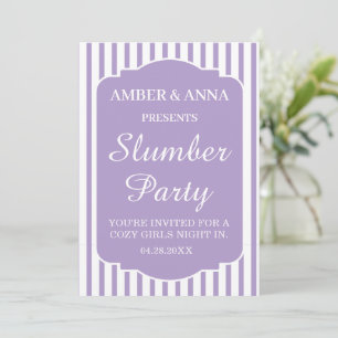 LAVENDel VIT PERSONANLIGT NAMN SÖMN PARTY Inbjudningar