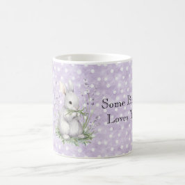 Lavendel Vit Prickig Kanin Kanin Kärlek Kaffemugg