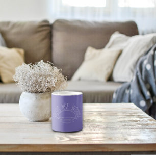 Lavendel vit sol inspirerande citat kaffemugg
