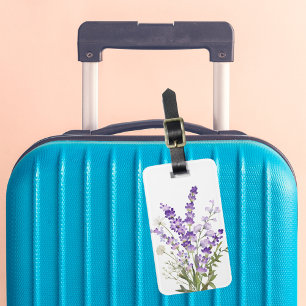 Lavendel vita blommor bagagebricka