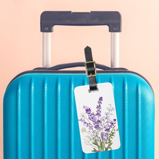 Lavendel vita blommor bagagebricka (Skapare uppladdad)