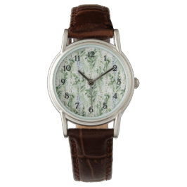 Lavendel Vita Delphinium Blommor   Armbandsur