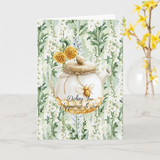 Lavendel Vita Delphinium Blommor Bröllopsdusch Kort (Gul blomma)