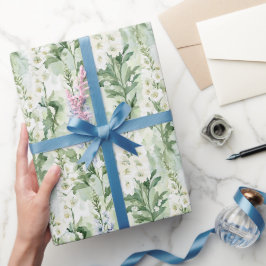 Lavendel Vita Delphinium Blommor Bröllopsdusch Presentpapper