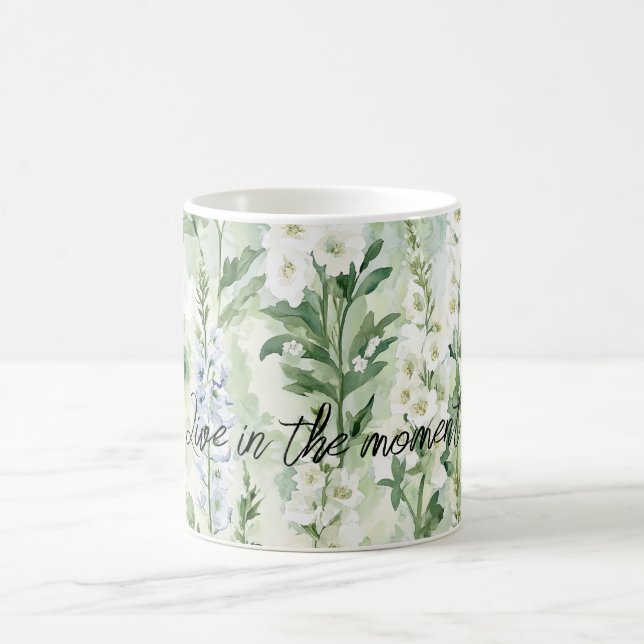Lavendel Vita Delphiniumblommor   Kaffemugg (Center)