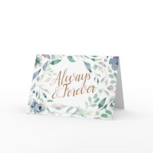 Lavendel Watercolor Blommig Bröllopskongratulation