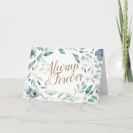 Lavendel Watercolor Blommig Bröllopskongratulation Kort