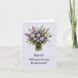 Lavendel Whimsical Bouquet Brudtärna Förslag Kort