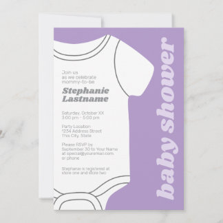 Lavendel Whimsical Könsneutral Bebis Shower Inbjudningar