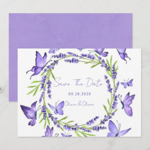 Lavendel Wisteria & Fjärilar Spara Datum Datumet